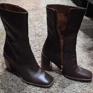 Franco Sarto Dark Brown Heeled Boots